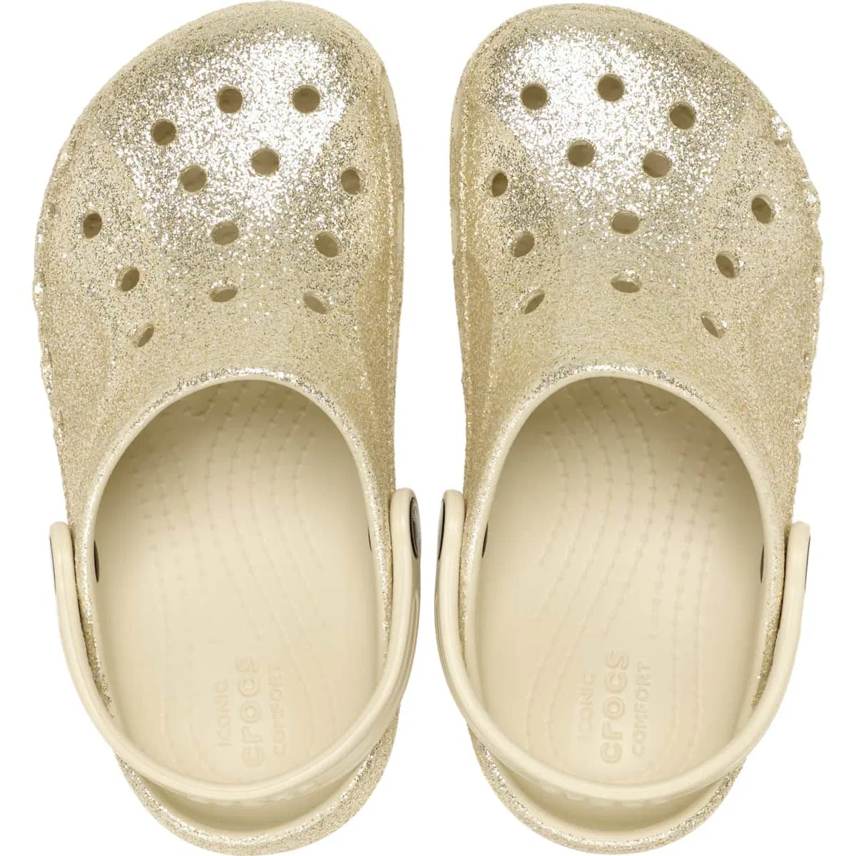 Детские сабо-клоги с блестками Baya Glitter Crocs, Winter White — фото 3