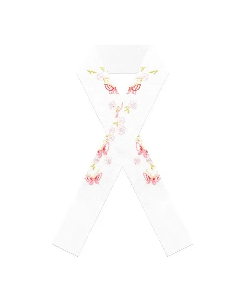 Детский аксессуар для кимоно с вышивкой, модель Sakura KYOETSU, White