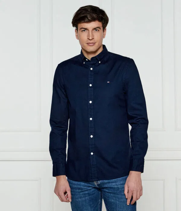 Мужская рубашка Flex Dobby Tommy Hilfiger, Blu Marino