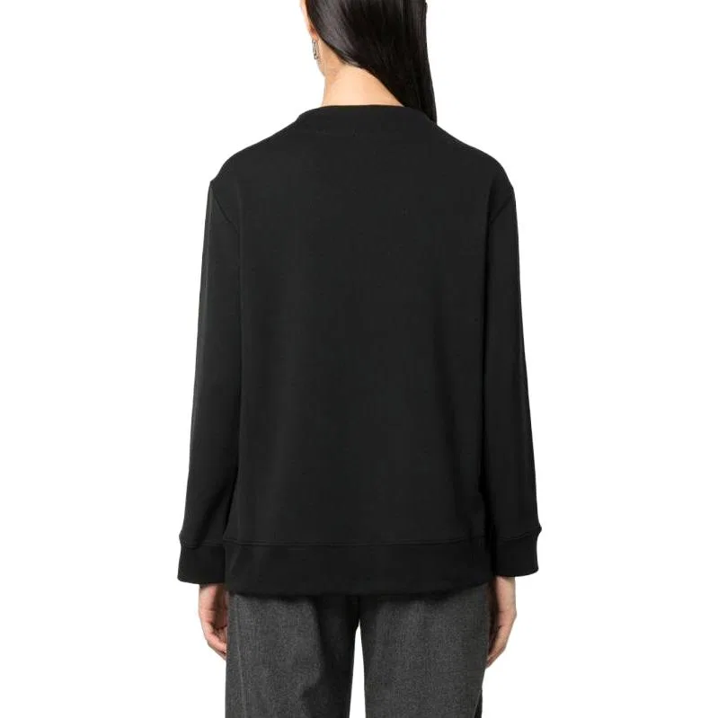 Женский свитшот с имитацией ворота с логотипом Emporio Armani, Black — фото 4