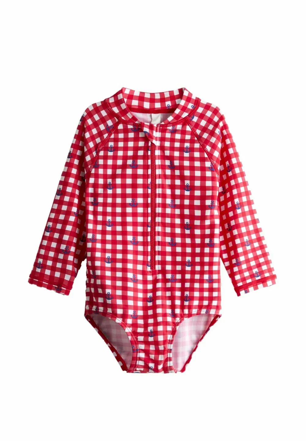 Купальник стандартного кроя с длинными рукавами Jojo Maman Bébé, Red Gingham Nautical
