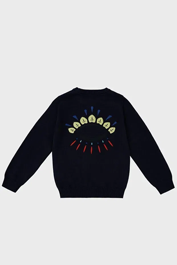 Детский свитер с принтом Kenzo, Navy Blue — фото 2