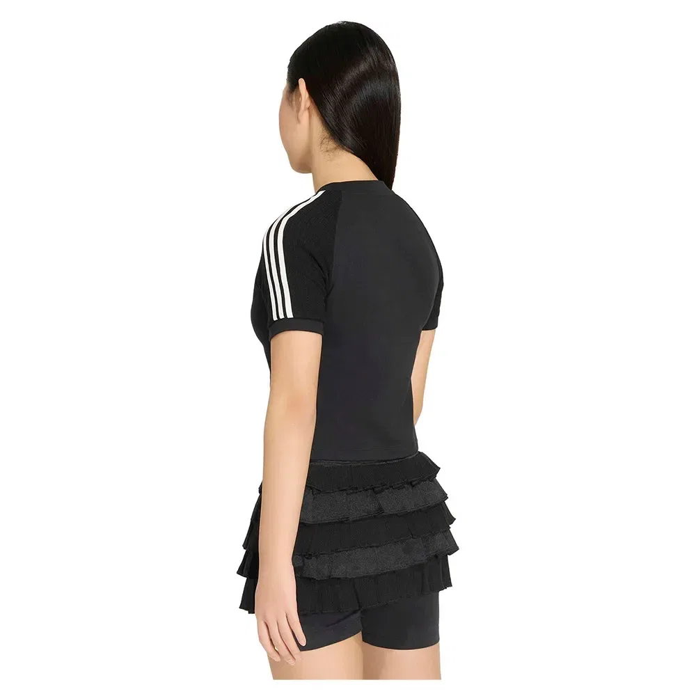Футболка с коротким рукавом Slim Knitted 3 Stripes Adidas Originals, черный — фото 2