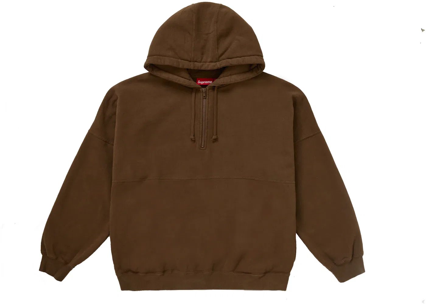 Мужская худи на молнии с капюшоном Supreme Wrapped Half Zip Hooded, Dusty Brown — фото 2