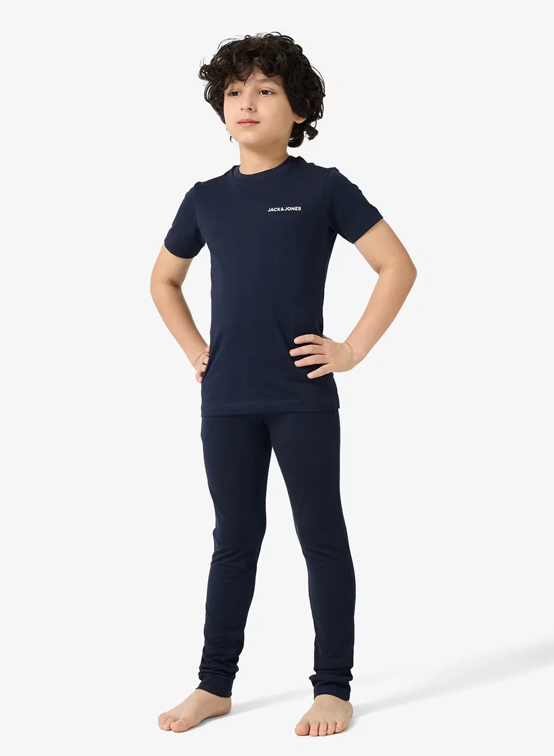 Jack & Jones Junior Комплект футболка и штаны с коротким рукавом, темно-синий