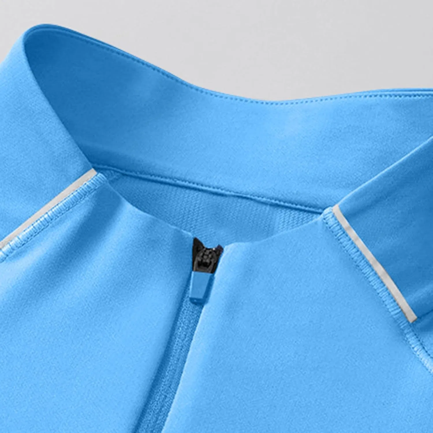 Мужская спортивная футболка с 1/4 застежкой-молнией NoxwB, Blue — фото 4