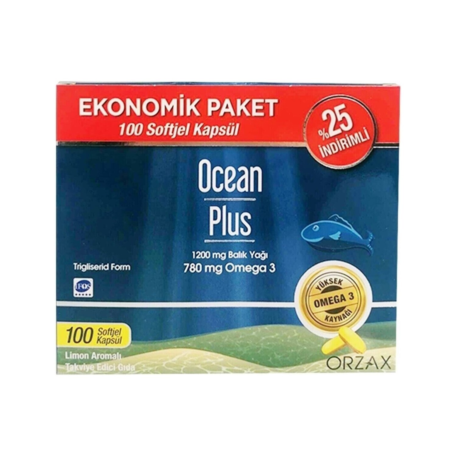 

Омега-3 Ocean Plus 1200 мг, 100 капсул