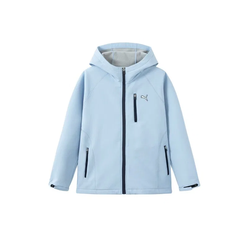 Детская куртка с капюшоном утепленная, PUMA, Ice Blue