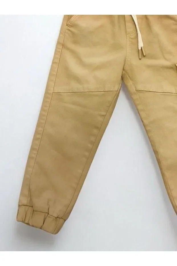 Детские брюки для мальчиков с эластичным поясом Zekids, Beige — фото 4