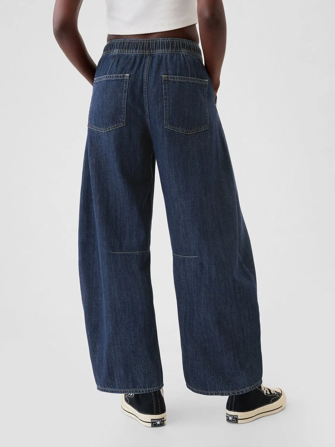 Джинсы, свободные, лошадиная подкова Gap, синие — фото 3