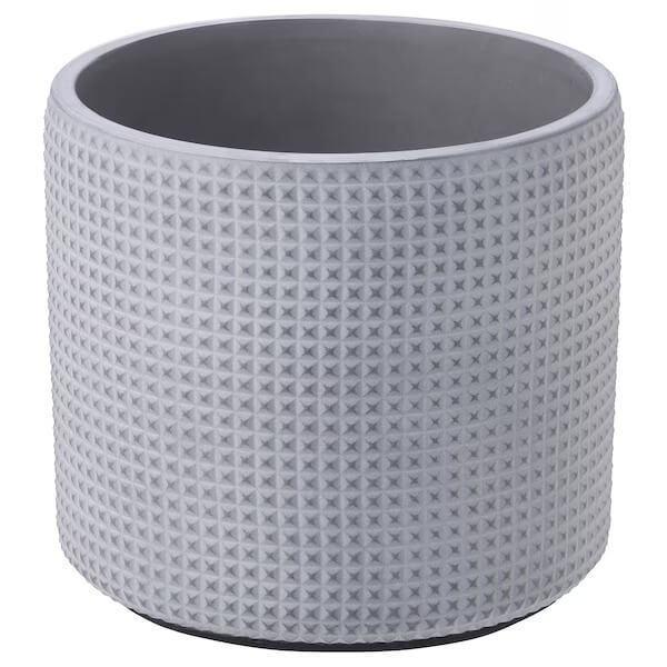 

Горшок для растений Ikea Backdrag Dotted Surface, 15 см, светло-серый