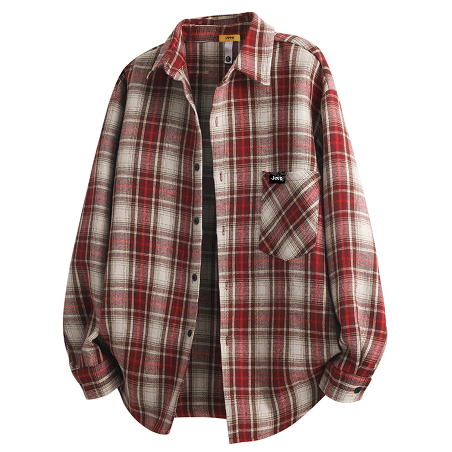 Детская рубашка с воротником-стойкой Red Plaid Jeep