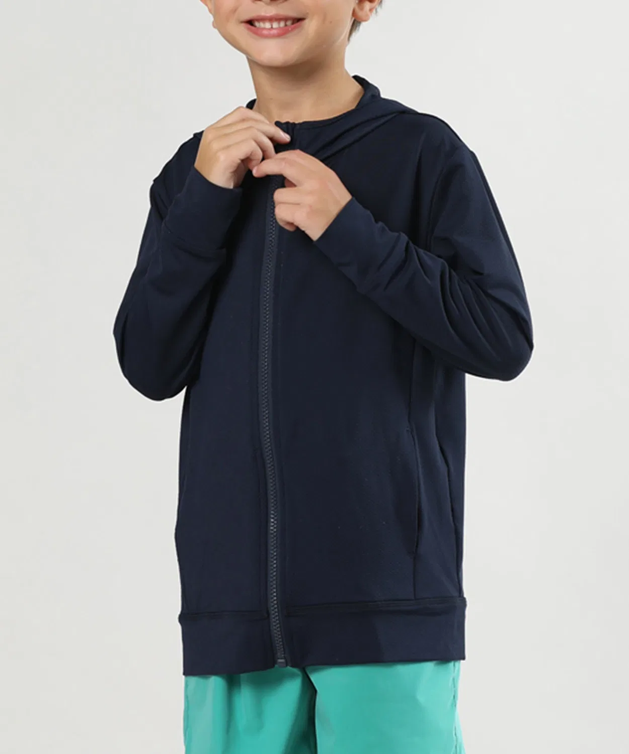 Детский рашгард с капюшоном и длинным рукавом, флисовый Lace Ladies, Navy