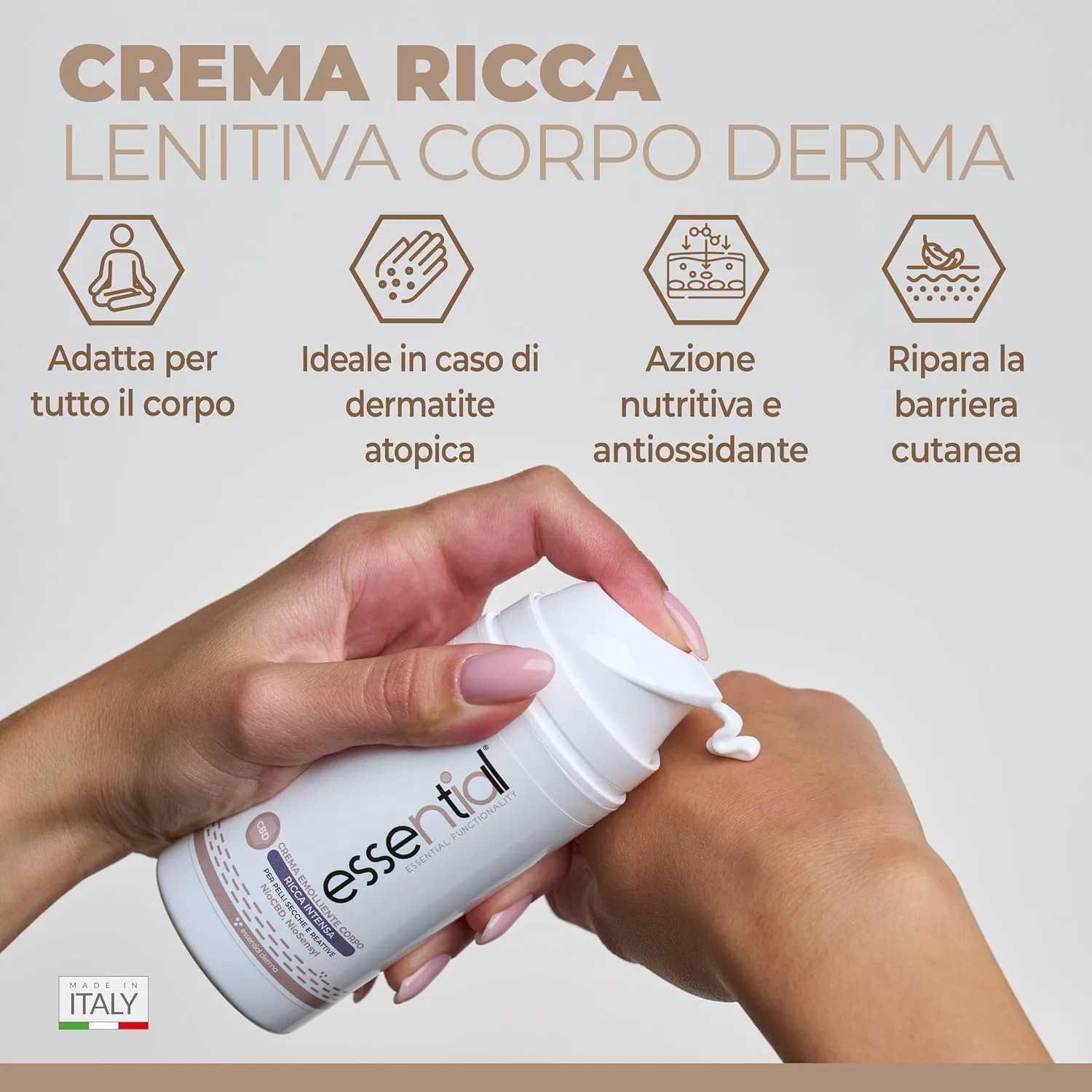 Увлажняющий крем для тела с CBD и фитосфингозином, Essential Nio, 100 г — фото 2