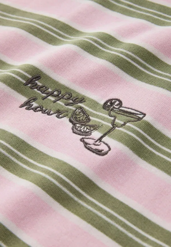 Футболка с полосками Print t-shirt Next, cream, pink, green, зеленый/розовый/кремовый — фото 2