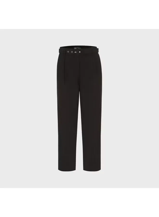 Брюки широкие деловые повседневные Zara, черный — фото 2