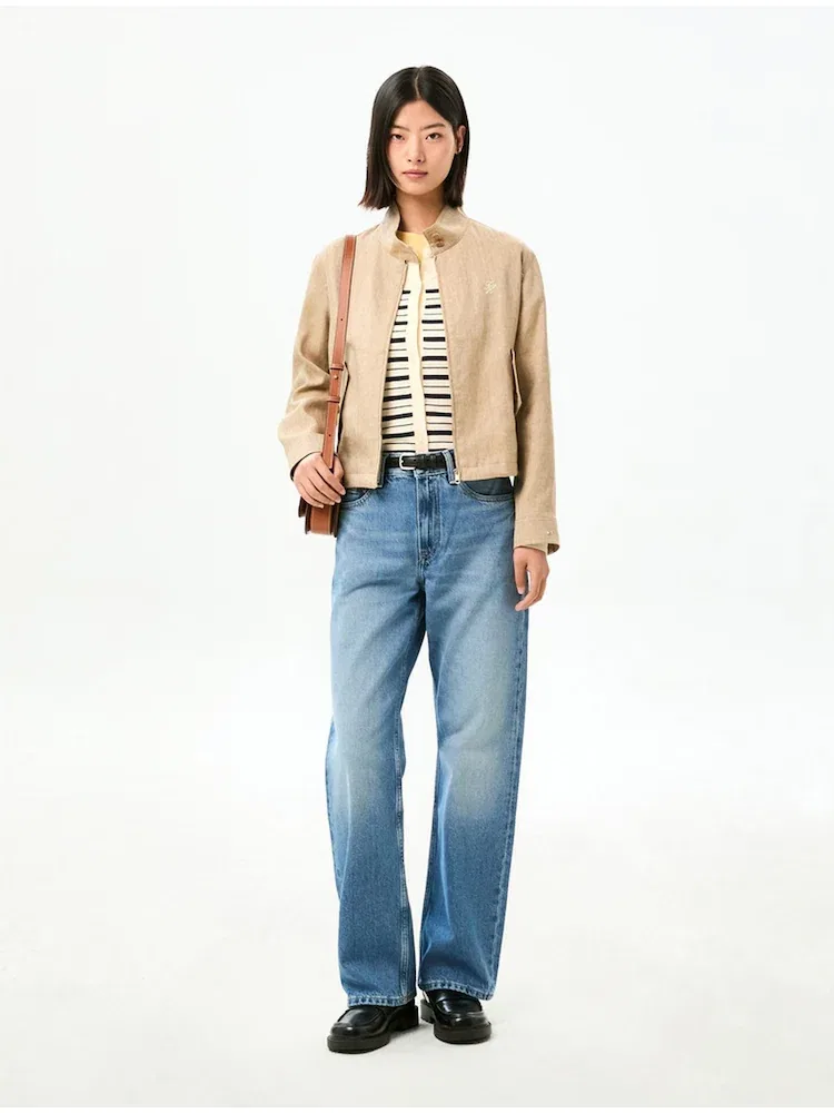 Жакет из льняной смеси Herringbone TOMMY HILFIGER, Beige — фото 2