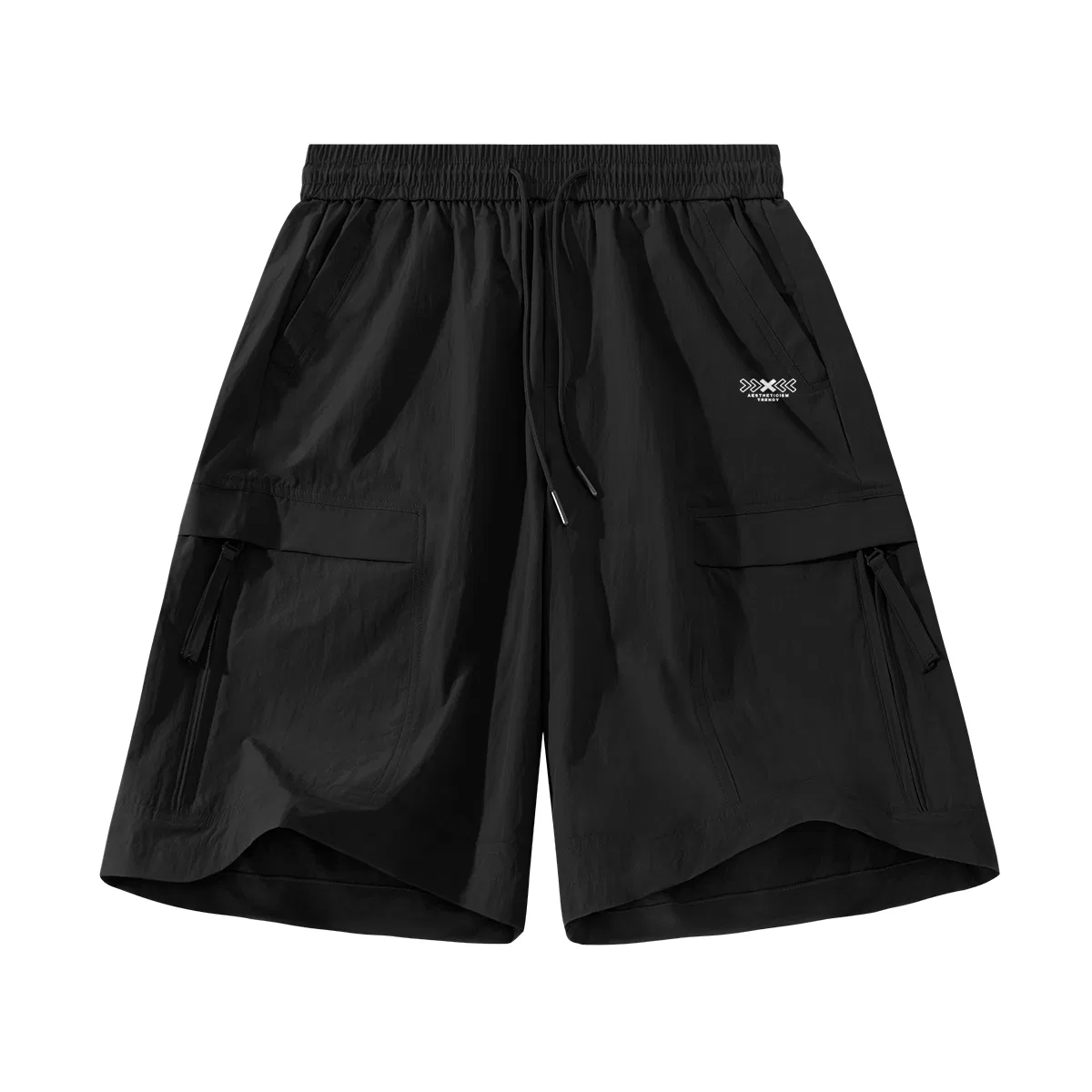 Детские шорты карго тонкие MINISO, Black Racing White Pants Logo