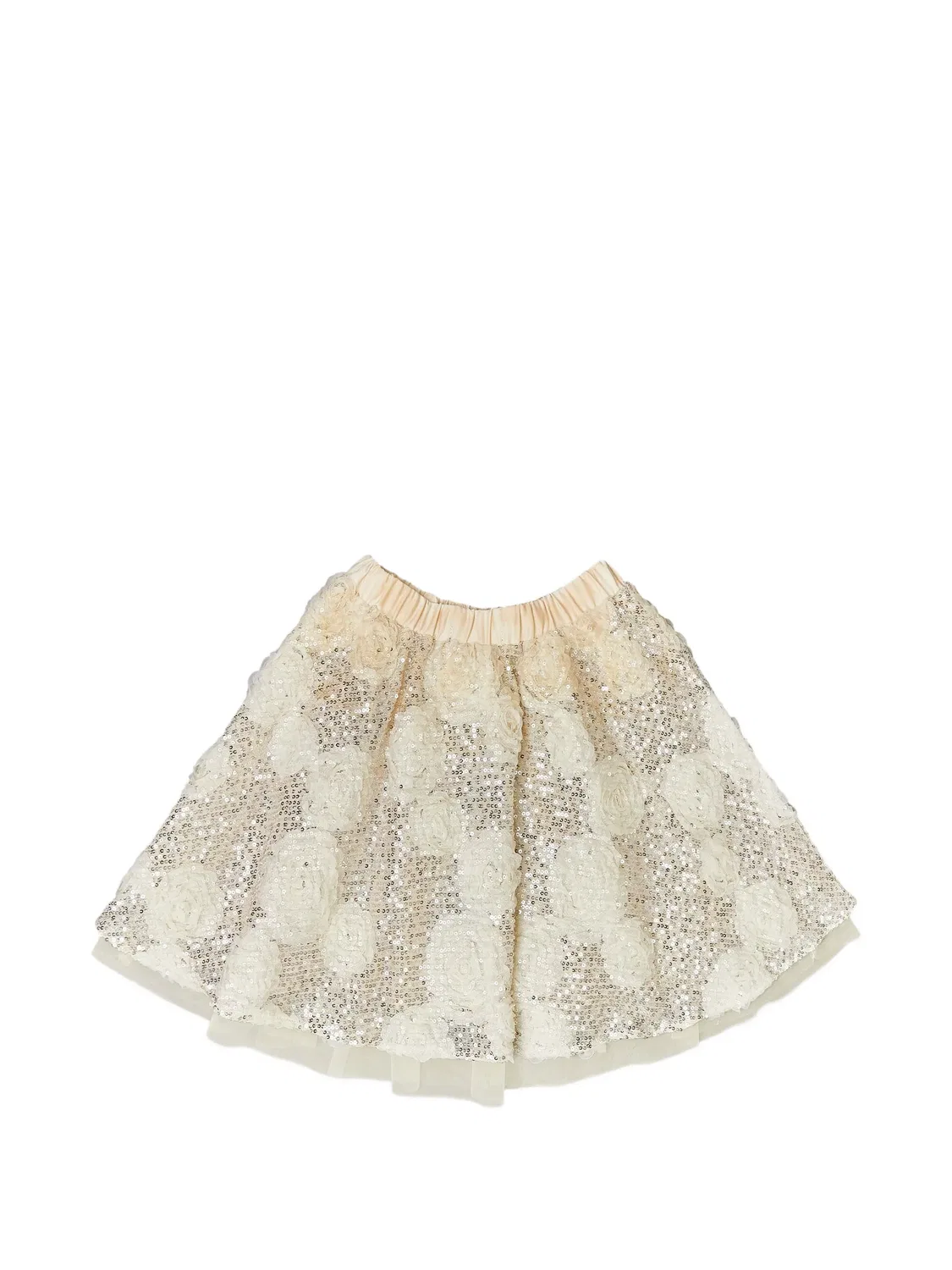 Юбка с цветочной аппликацией и пайетками Bcbg Kids, серебристый