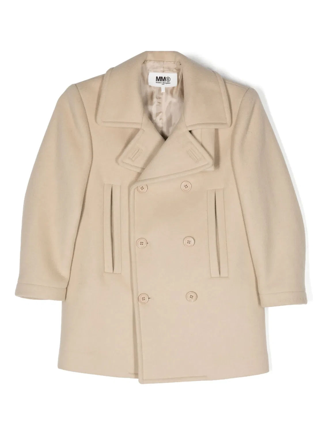 Двубортное пальто MM6 Maison Margiela, нейтральные