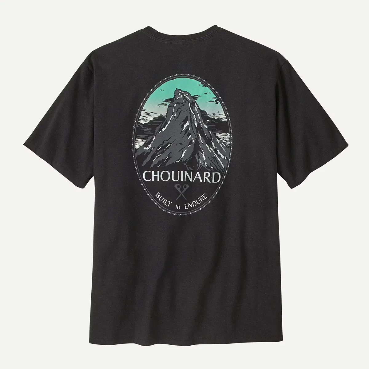 Мужская футболка с принтом Chouinard Crest Pocket Responsibili-Tee Patagonia, Ink Black — фото 4