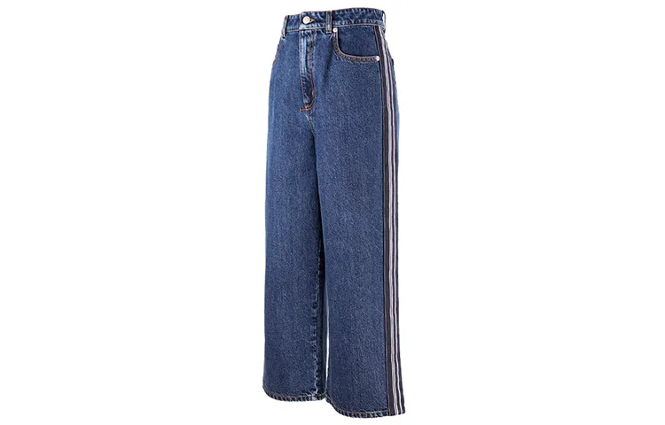 Джинсы женские широкие Denim Blue Alexander McQueen — фото 4