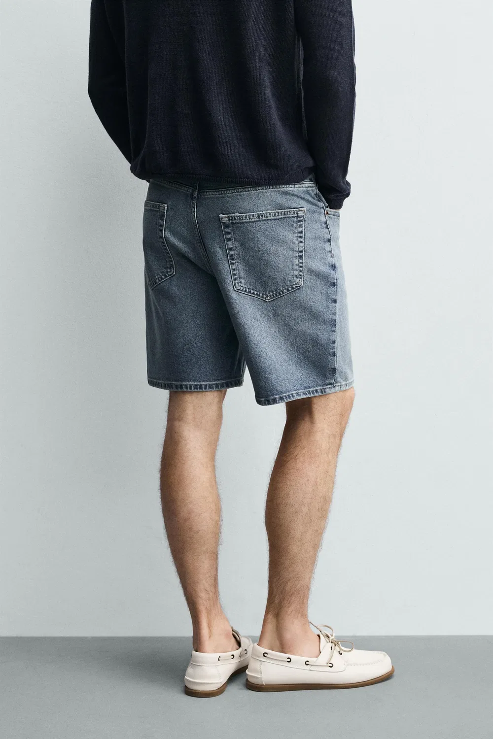ДЖИНСОВЫЕ ШОРТЫ СТАНДАРТНОГО КРОЯ-БЕРМУДА ZARA, Mid-Blue — фото 3