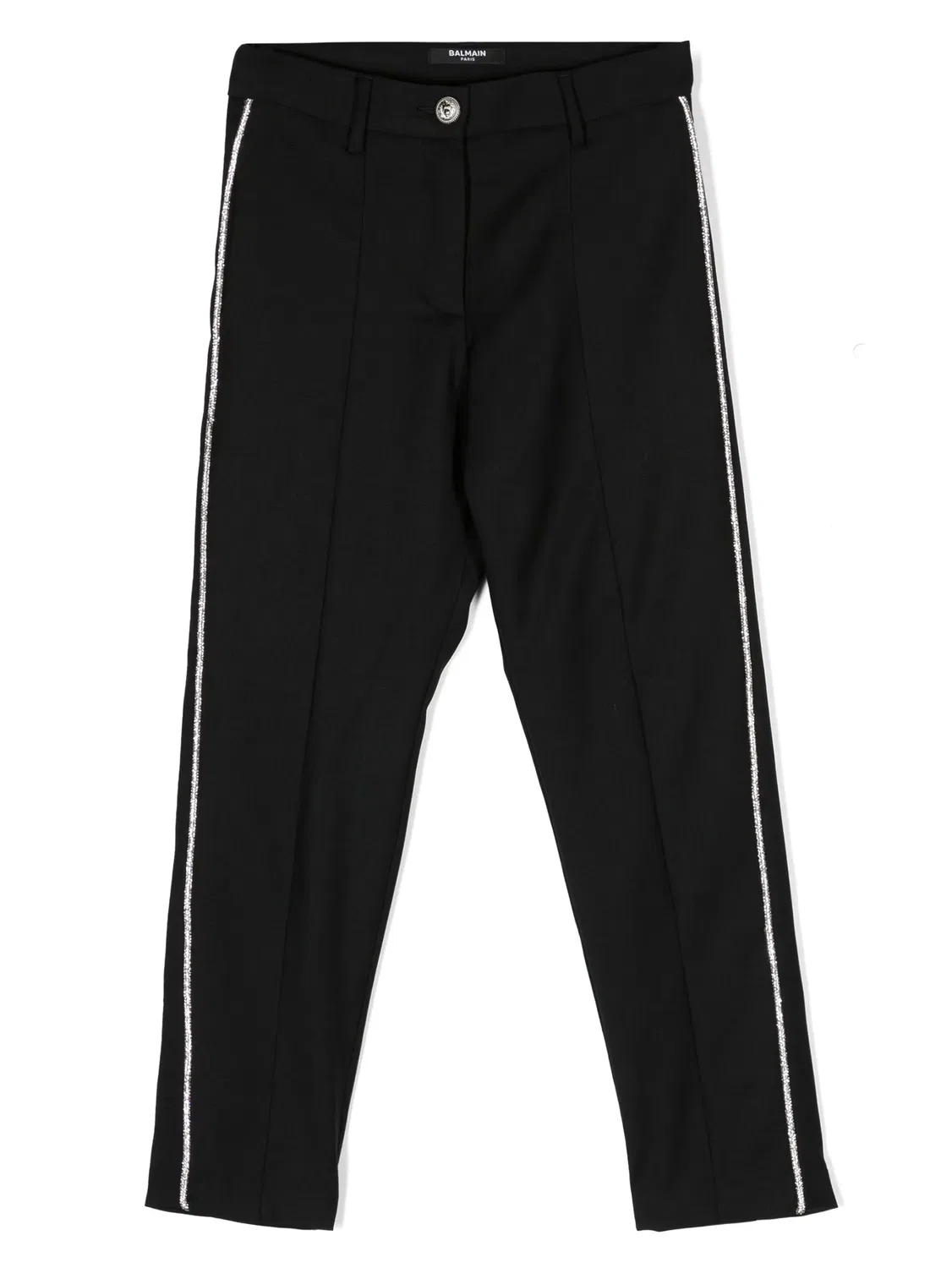 Брюки с отделкой кристаллами Balmain, черный