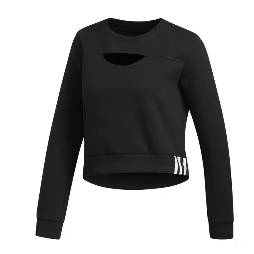 Куртка спортивная с круглым воротом Adidas, черная