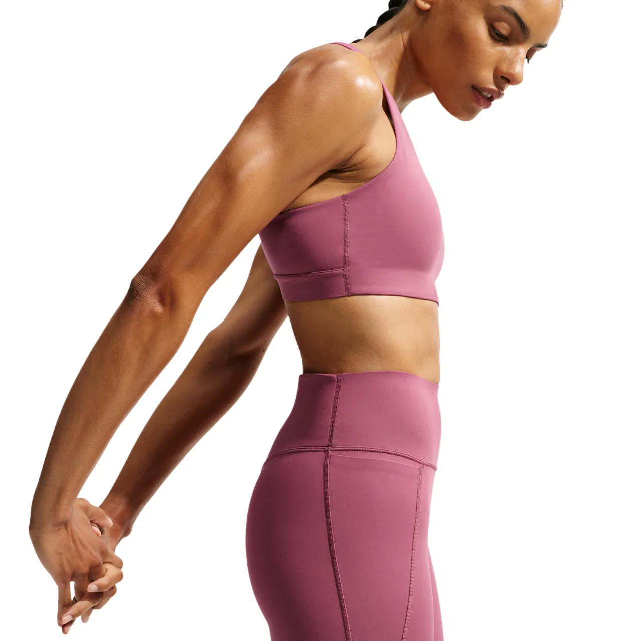 Женские леггинсы с высокой посадкой Nike Dri-FIT Universal HR Pocket Tight, Pink Smoke/Mystic Dates/Pink Smoke — фото 4
