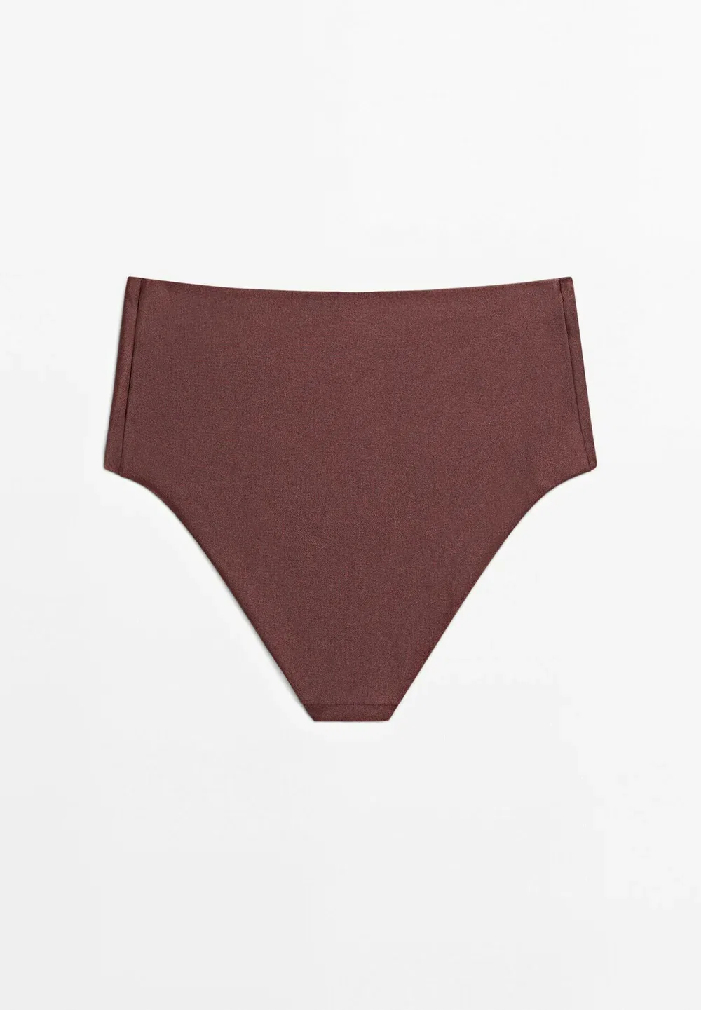 Блестящие плавки от бикини с высокой талией - плавки от бикини Massimo Dutti, Dark Brown — фото 4