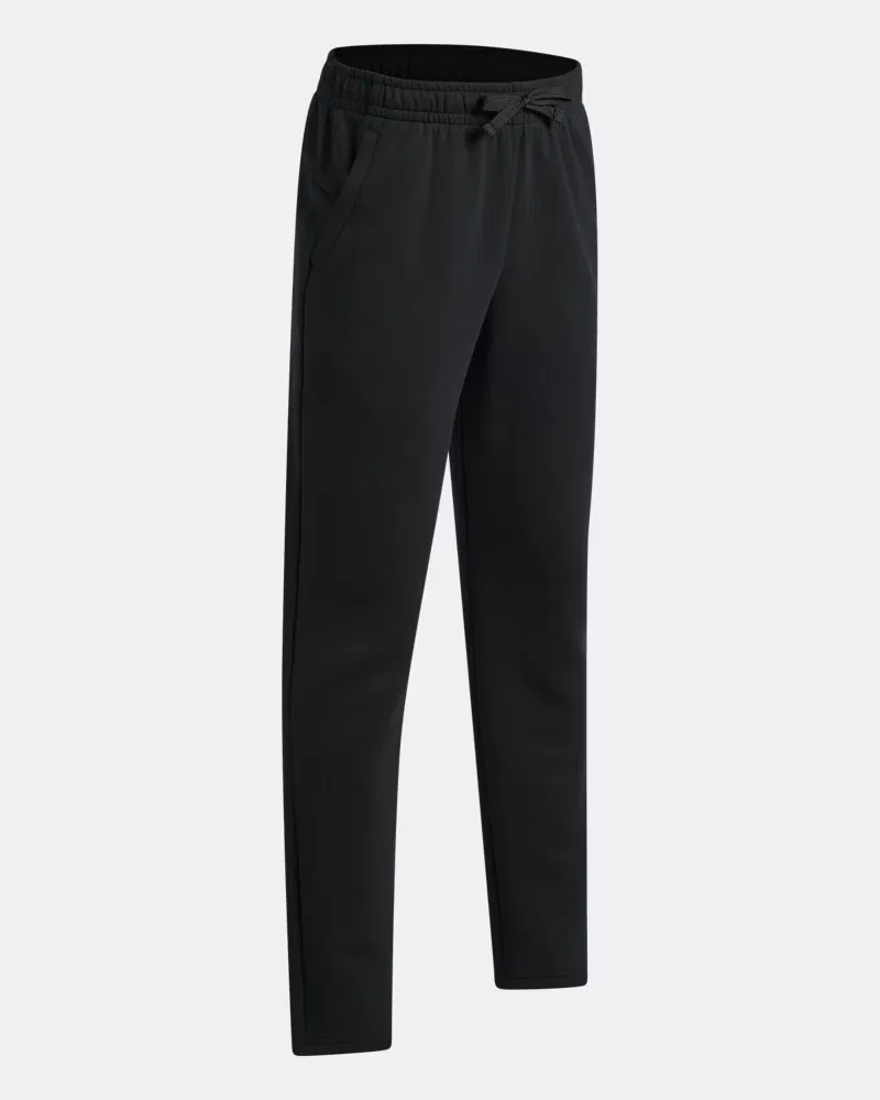 Брюки утепленные с длиной по внутреннему шву 66 см UA Flex Fleece Tapered UnderArmour, Black/White — фото 3