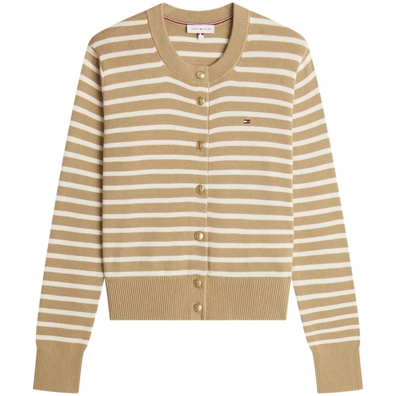 Женский джемпер Tommy Hilfiger, Khaki White Stripes