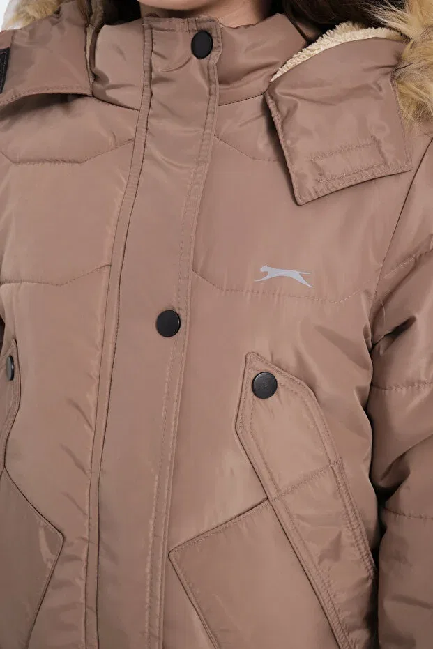Детское пальто для девочек ветрозащитное Slazenger, Beige — фото 4
