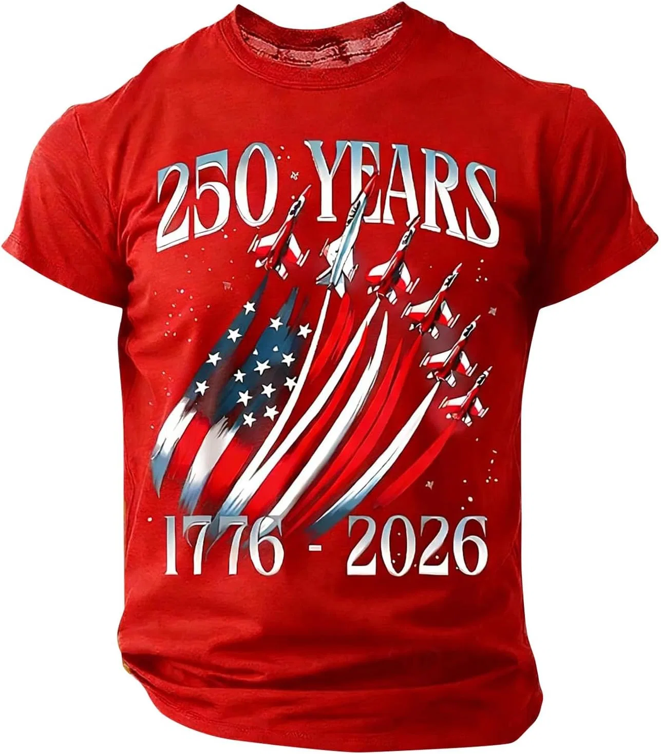 Мужская футболка с американским флагом 250th Anniversary, Red