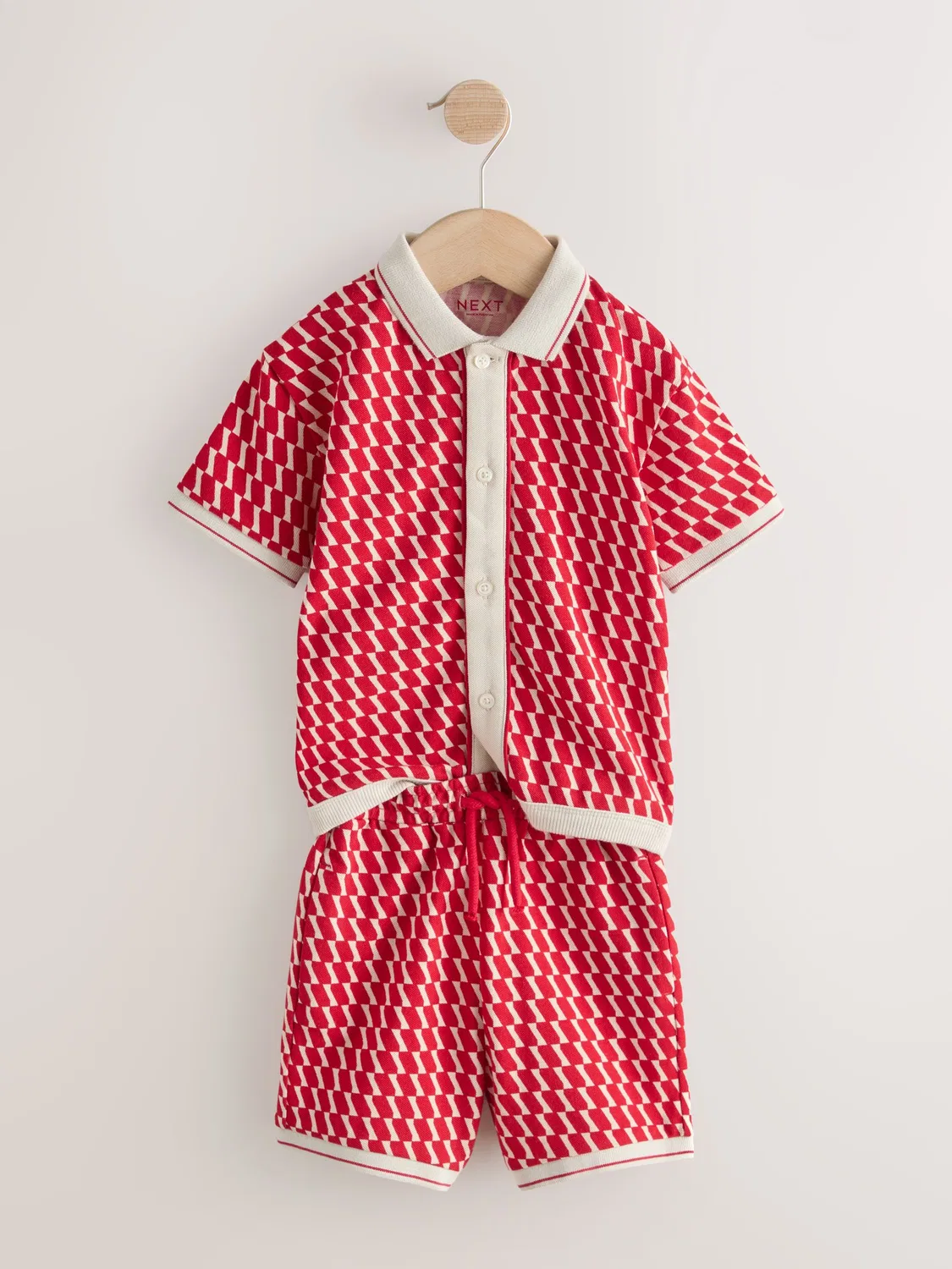 Комплект из рубашки и шорт, клетка, Red Check Next — фото 2