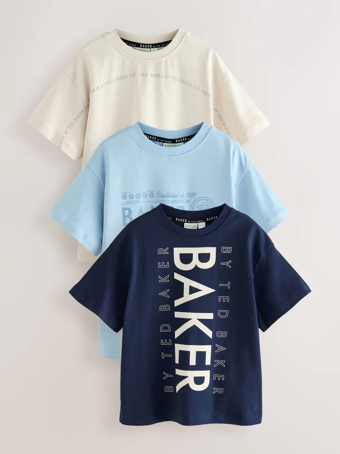 Футболки 3 шт. Baker by Ted Baker, набор, Navy/Blue/Stone