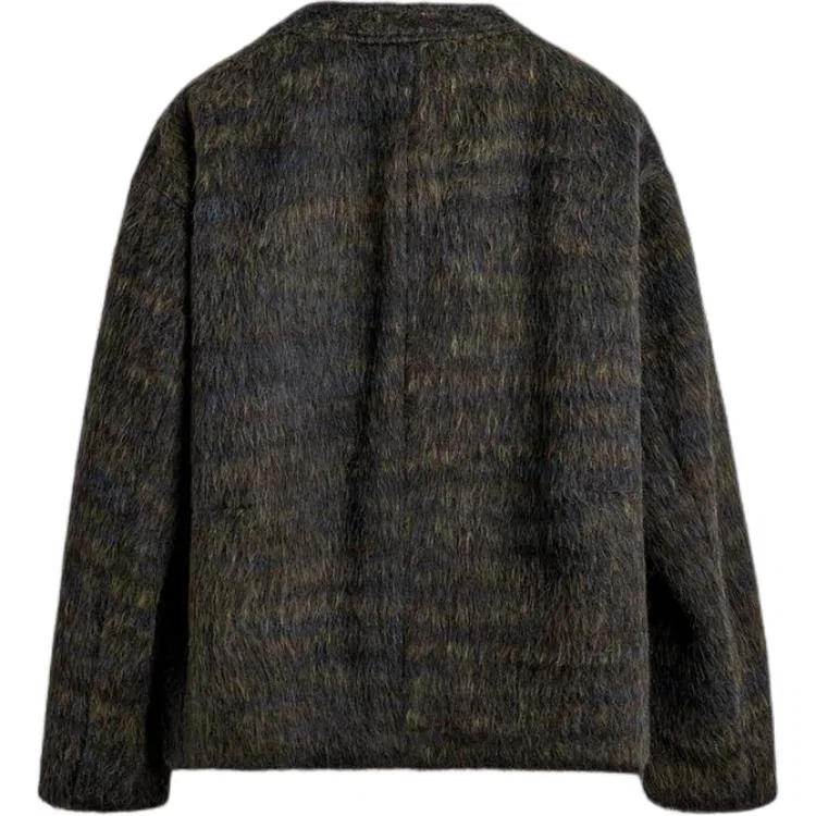 Мужской кардиган с принтом зебра Морской Синий V-образный вырез ZARA, Zebra Print Sea Blue — фото 3