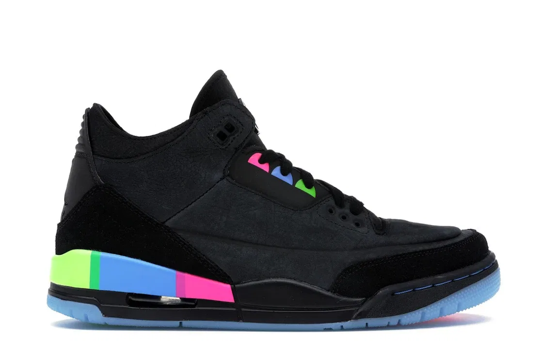Детские кроссовки для мальчиков с принтом Jordan 3 Retro Jordan, Black/Black/Electric Green/Infrared 23