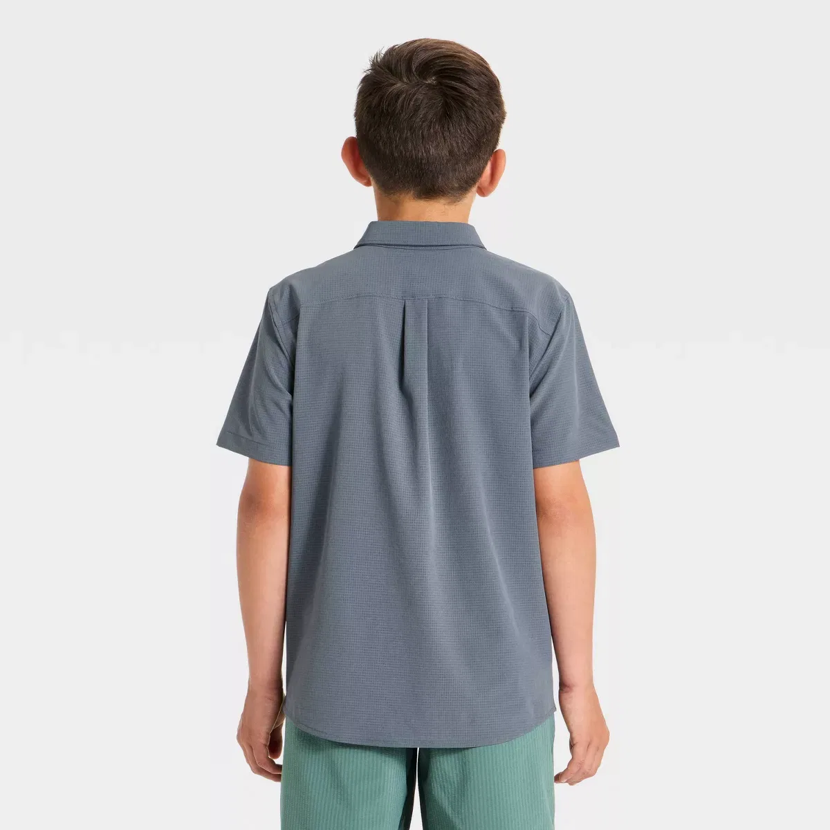 Детская рубашка-поло из текстурированной ткани с коротким рукавом KIDS PERFORMANCE, Dark Gray — фото 2