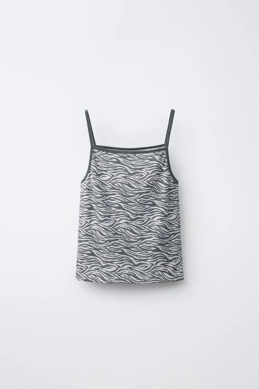 Топ с принтом зебры ZARA, Grey Marl