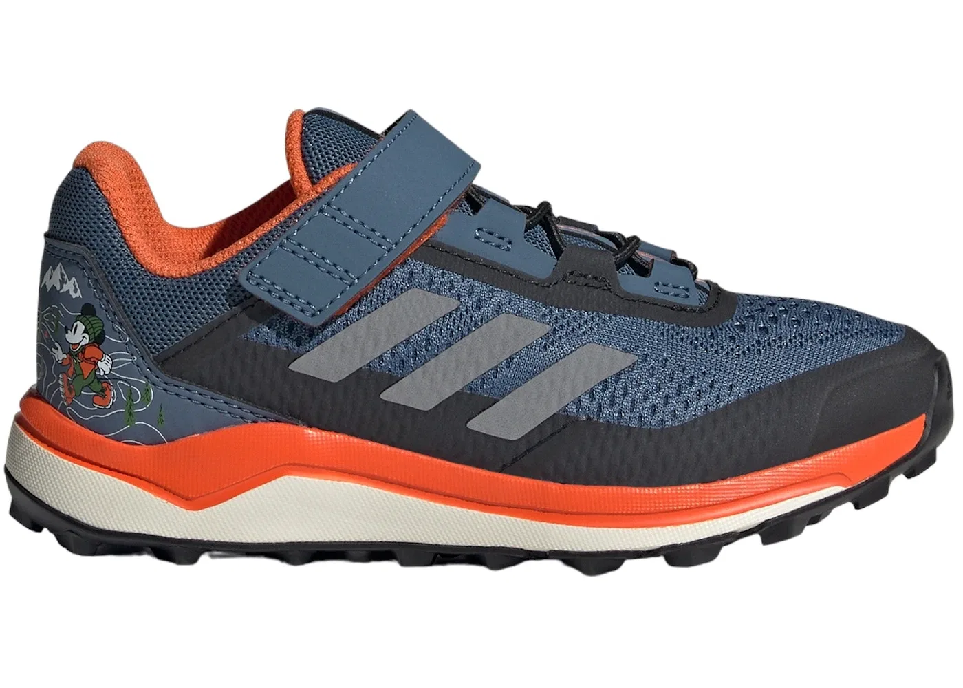 Детские кроссовки для трейла с принтом Adidas Terrex Agravic Flow Trail, Wonder Steel Grey Three Semi Impact Orange