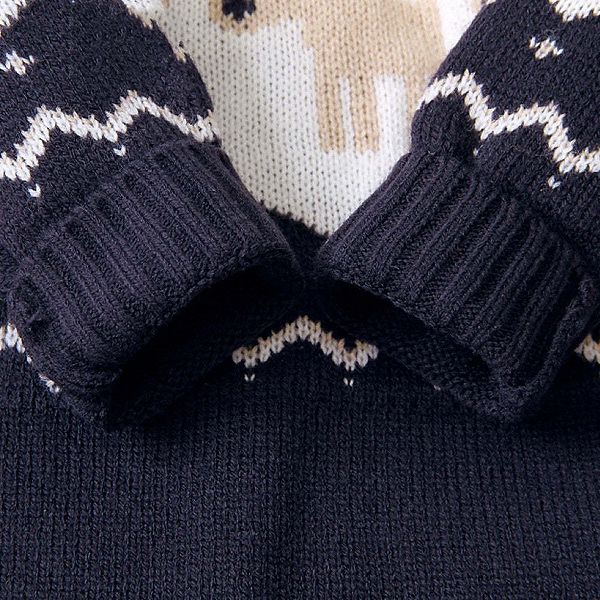 Свитер-комбинезон с рисунком жирафа и пуговицами на плече Mykids-Usa, Navy Blue — фото 4