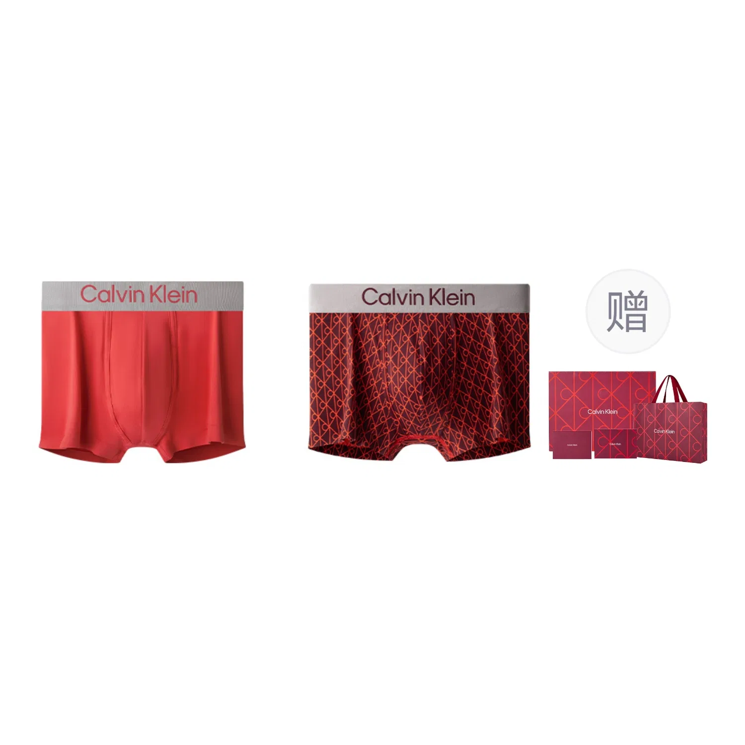 Мужской подарочный набор нижнего белья Calvin Klein, Red Text/Top Scorer Red