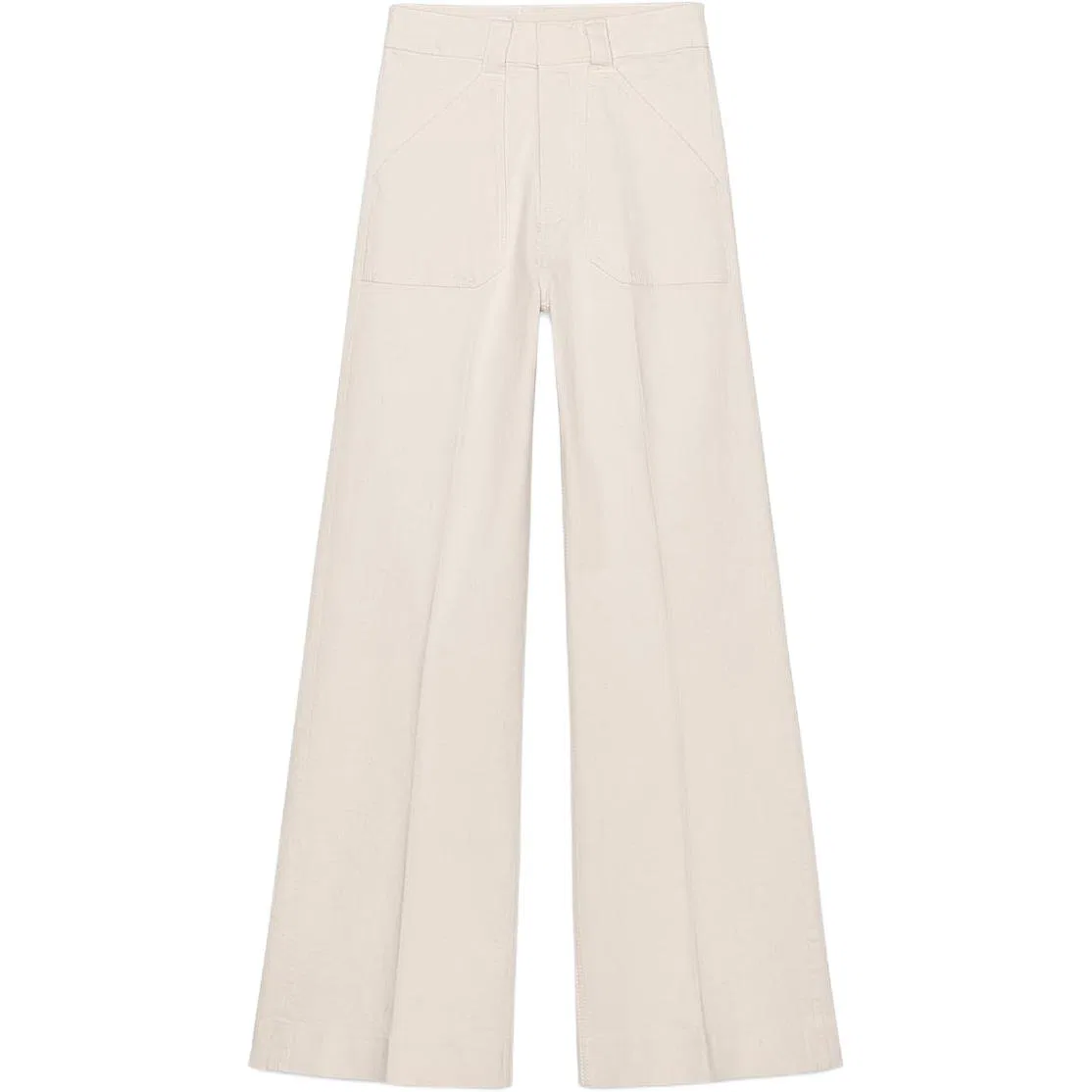 Женские повседневные брюки с необработанным краем, ZARA, Raw White