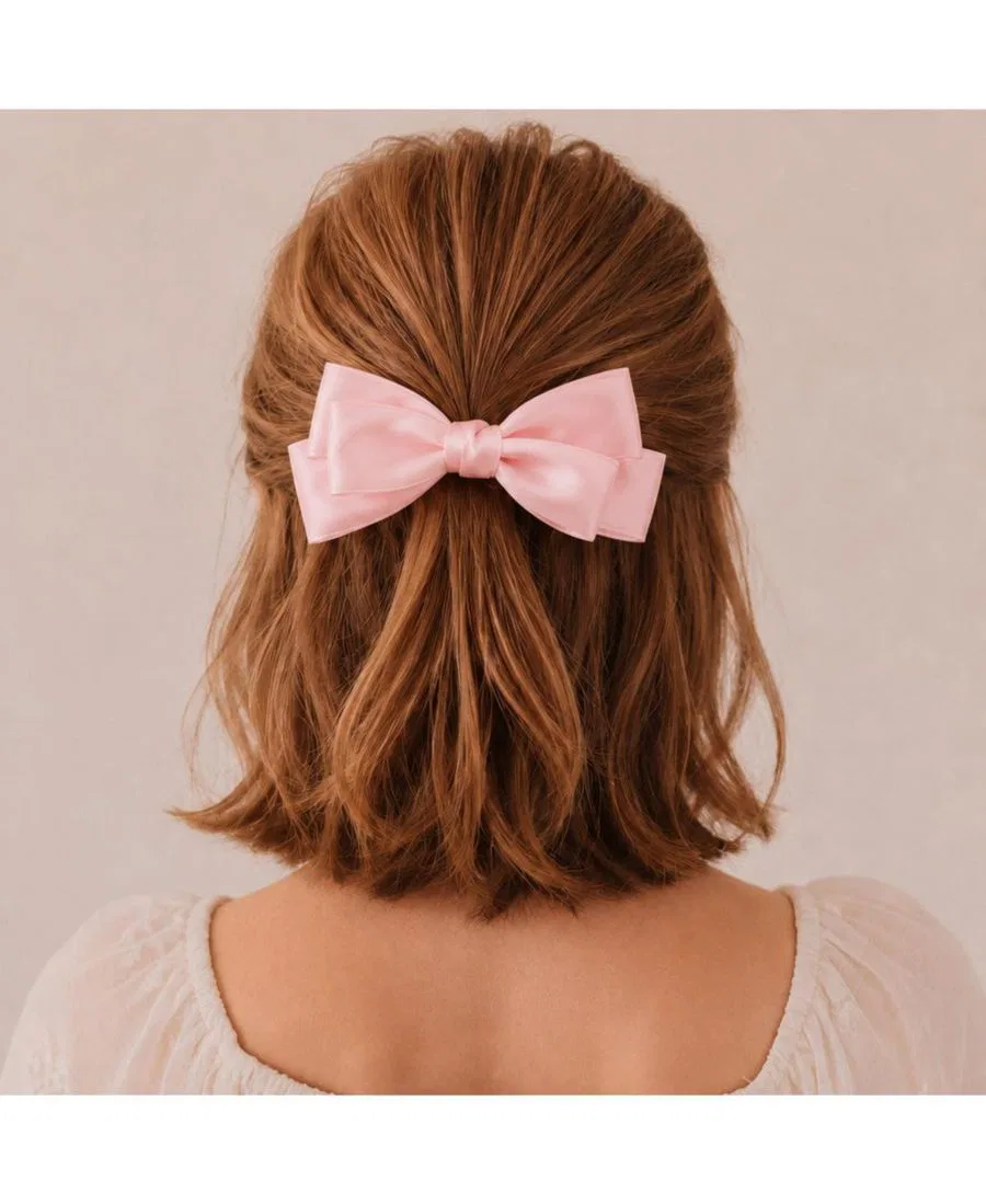 Комплект из 2 заколок с двойным бантом Puttisu, Blush Pink & Ivory — фото 2