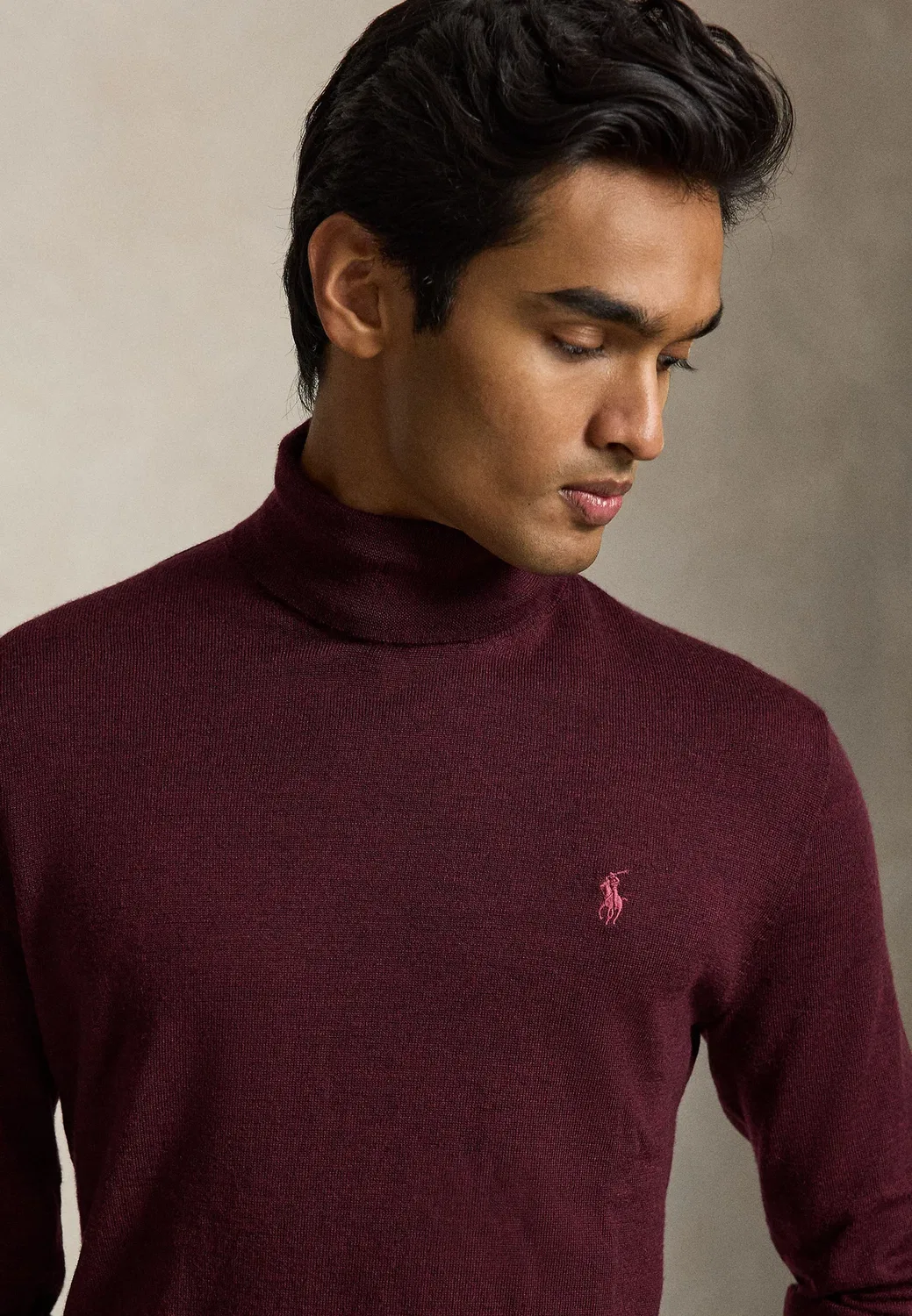 Шерстяной свитер с высоким воротником, который можно стирать Polo Ralph Lauren, Aged Wine Heather — фото 4