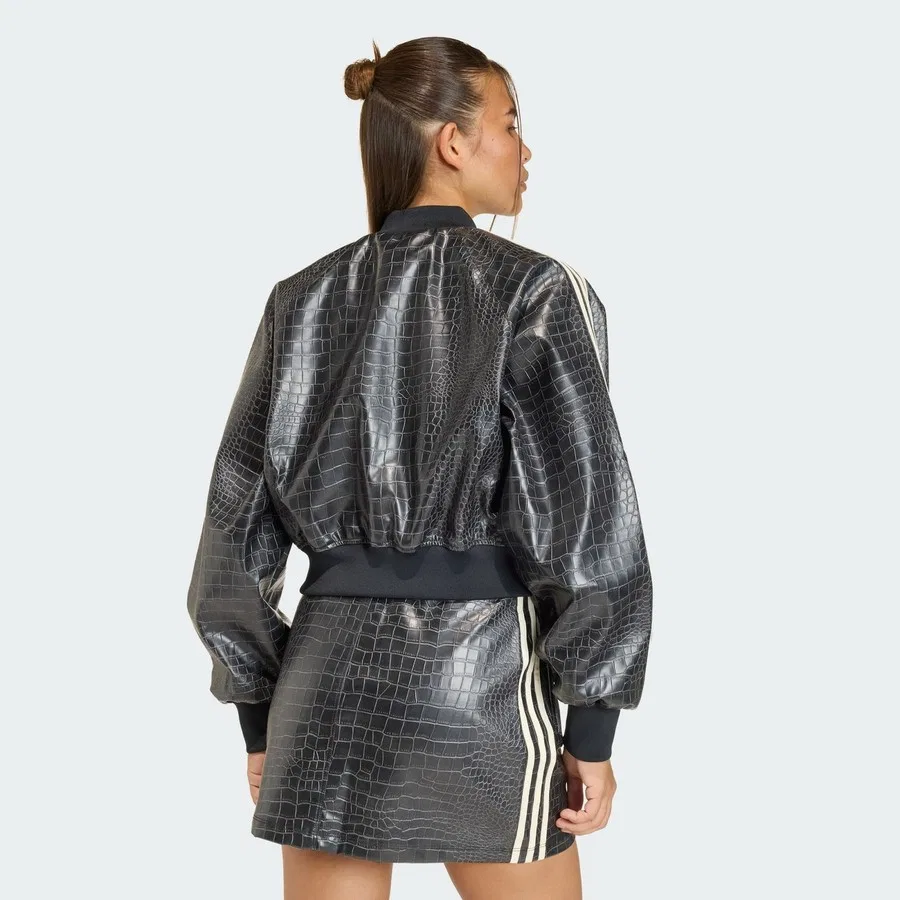 Куртка из экокожи с длинным рукавом Originals KE5035 PLEATHER JACKET adidas, Черный — фото 2
