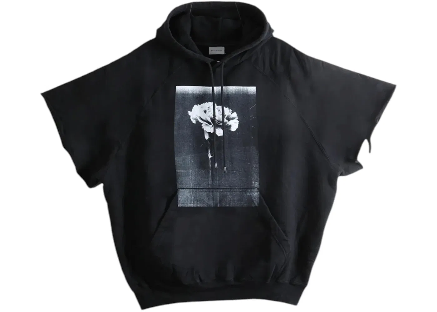 Мужской худи с коротким рукавом реглан Hoodie Balenciaga, Black