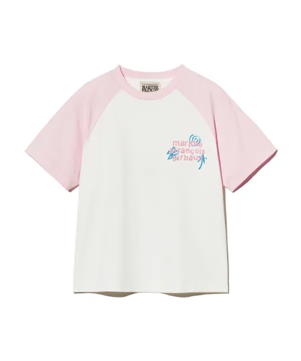 Футболка с логотипом оверсайз, Kids over fit raglan logo tee, Marithé Kids, розовый — фото 2